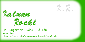 kalman rockl business card